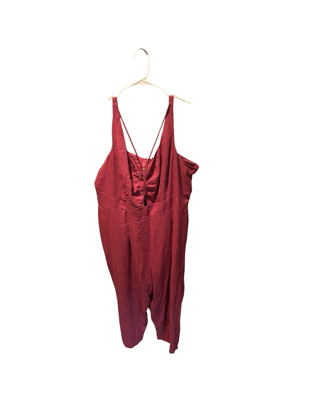 City Chic Paradise Jumpsuit in Roseberry Linen Blend Size 22 NWT